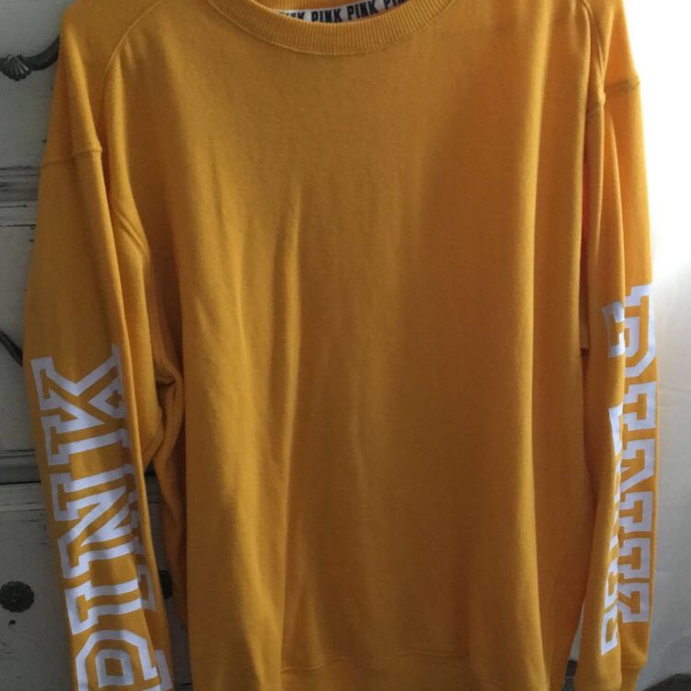 pink yellow sweatshirt